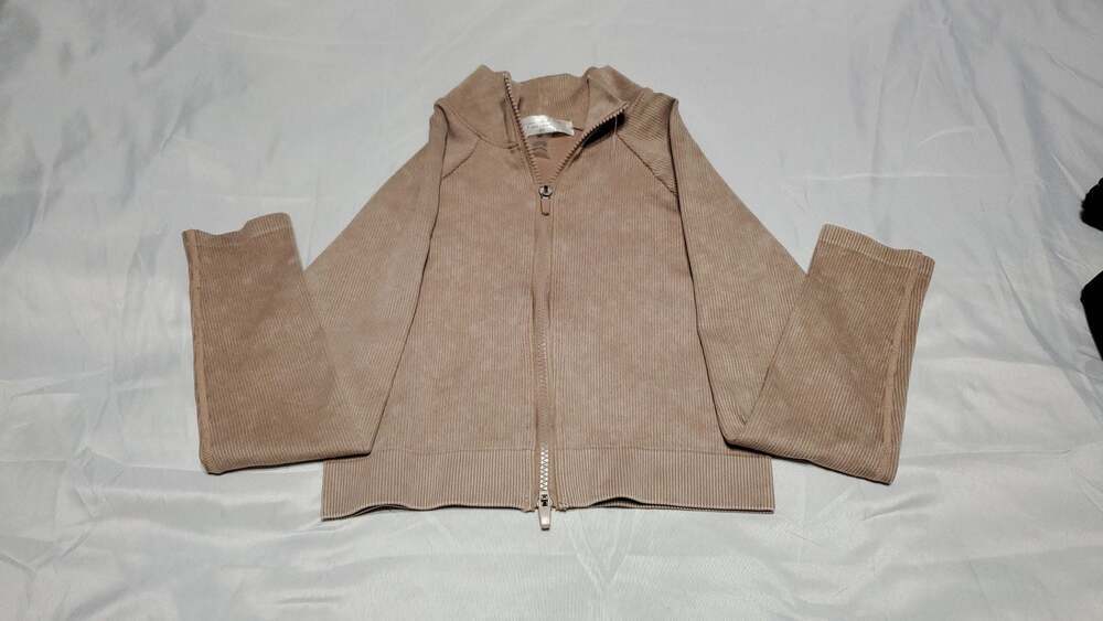 Shipwreck Ltd Tan Ribbed Full-Zip Active Jacket Size M